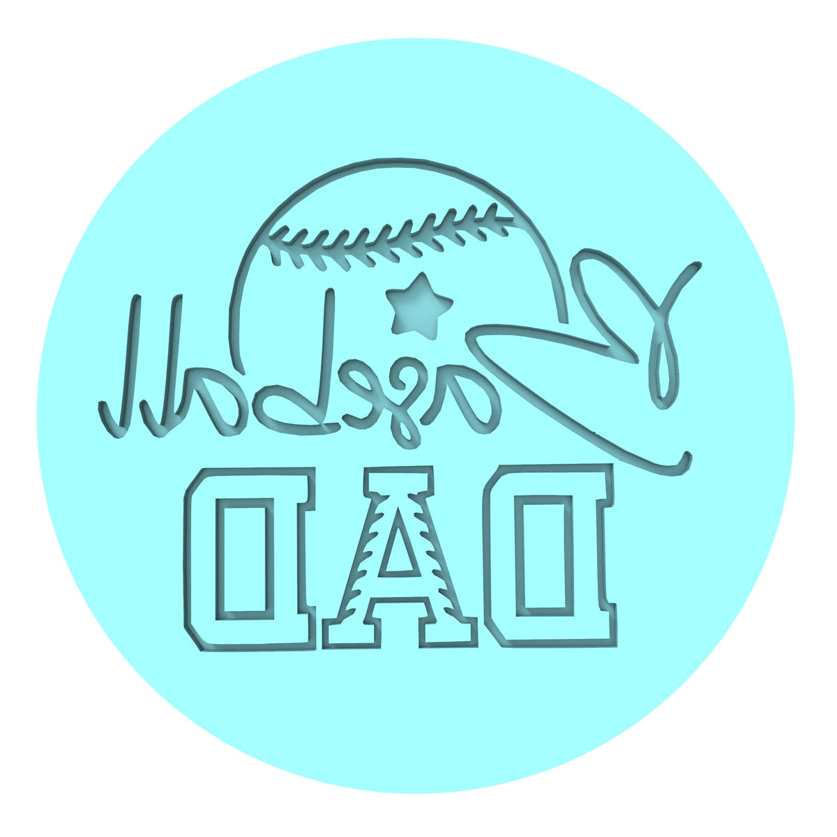 Baseball Dad Cookie Cutter | Stamp | Stencil #1 Wedding / Baby / V Day Cookie Cutter Lady MINI - 2 Inches (5cm) Debosser ONLY 