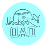 Baseball Dad Cookie Cutter | Stamp | Stencil #1 Wedding / Baby / V Day Cookie Cutter Lady MINI - 2 Inches (5cm) Debosser ONLY 