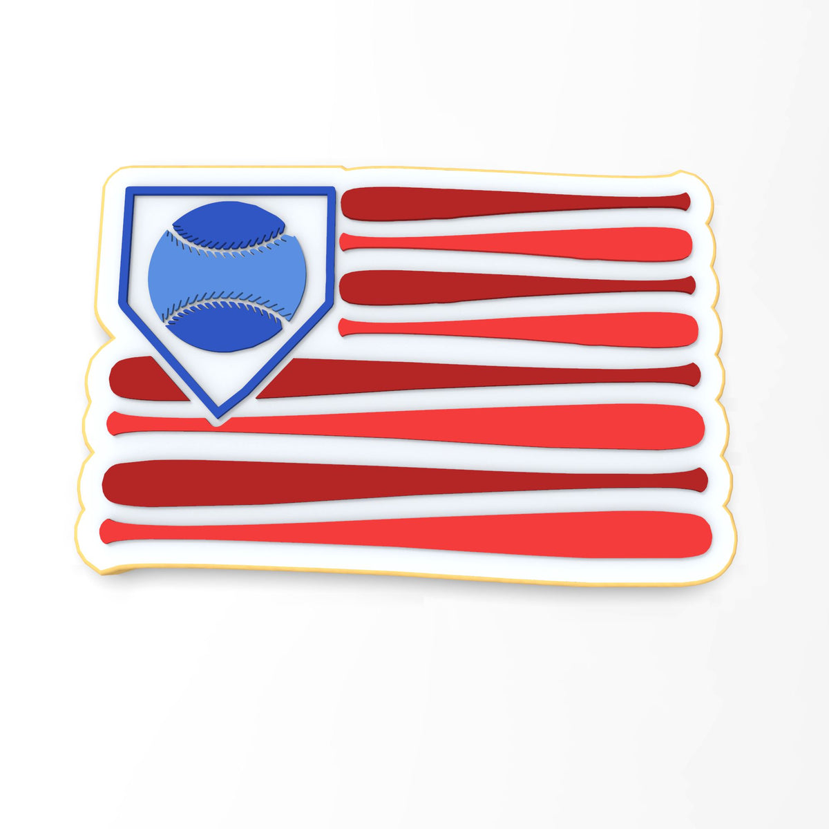 Baseball Flag Cookie Cutter | Stamp | Stencil #1