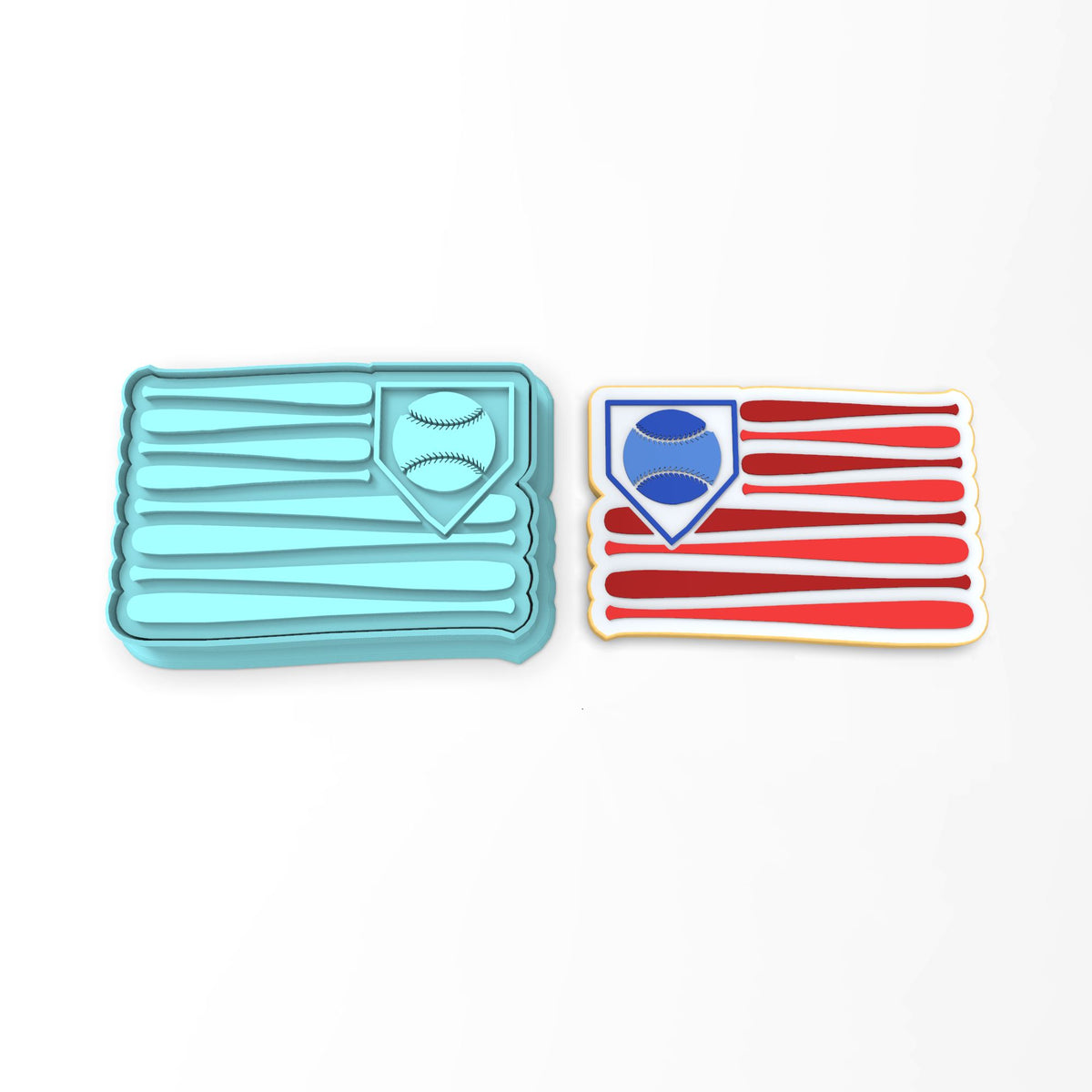 Baseball Flag Cookie Cutter | Stamp | Stencil #1