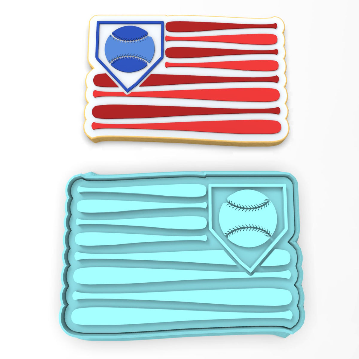 Baseball Flag Cookie Cutter | Stamp | Stencil #1