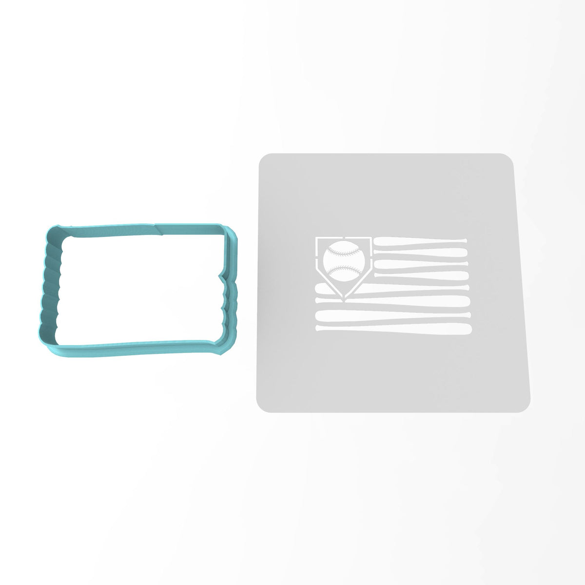 Baseball Flag Cookie Cutter | Stamp | Stencil #1