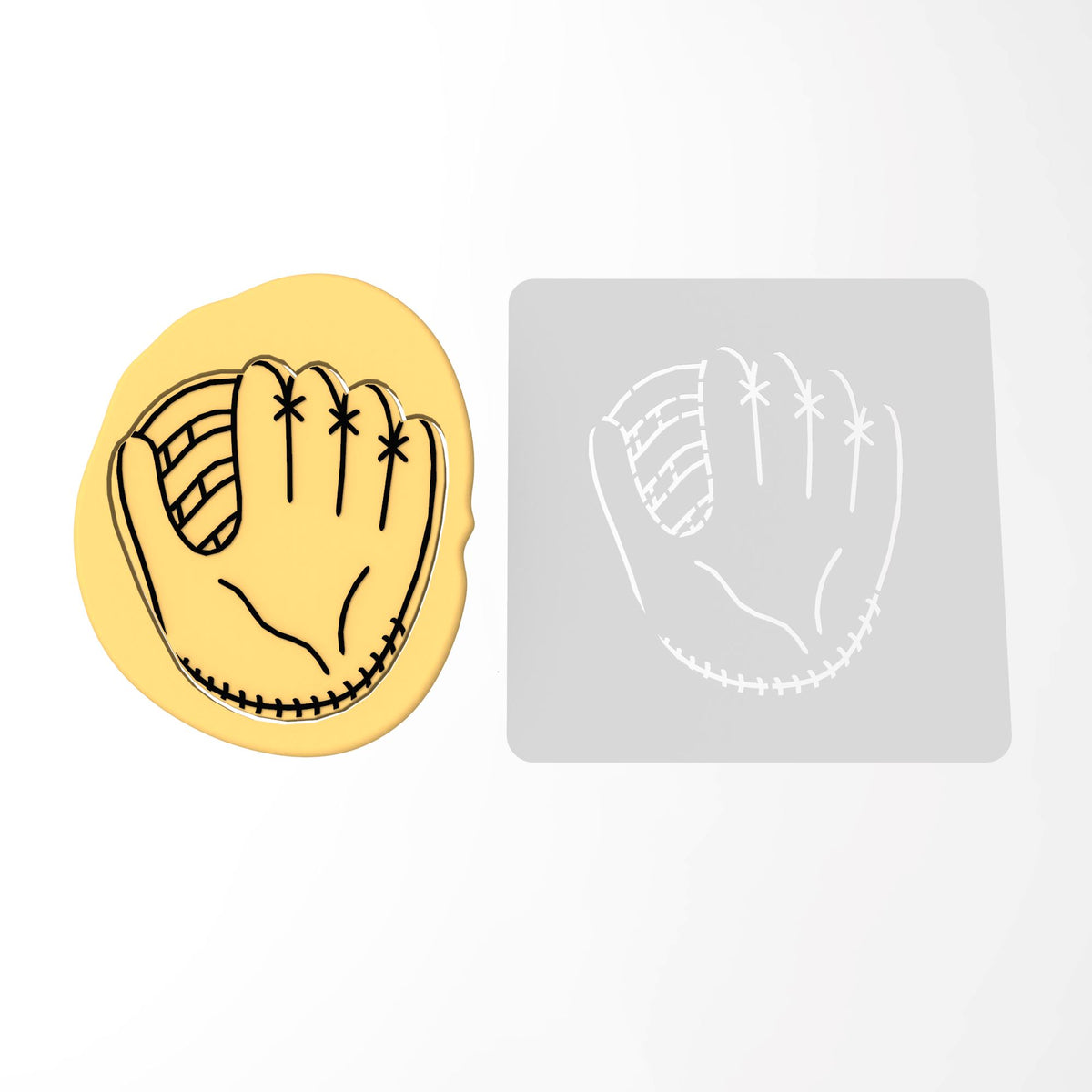 Baseball Glove Cookie Cutter | Stamp | Stencil #1