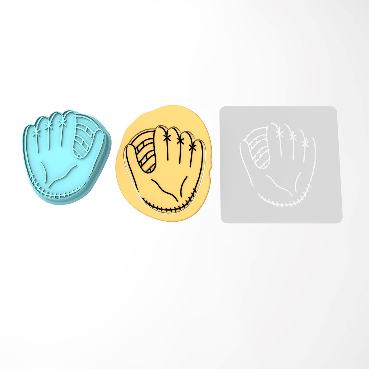 Baseball Glove Cookie Cutter | Stamp | Stencil #1