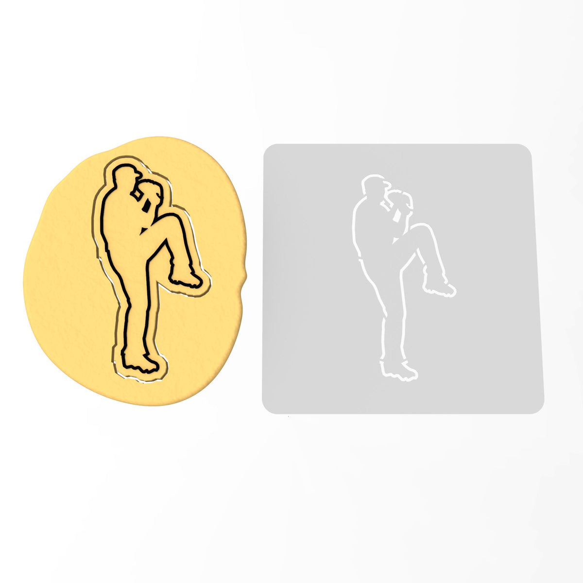 Baseball Pitcher Cookie Cutter | Stamp | Stencil #3
