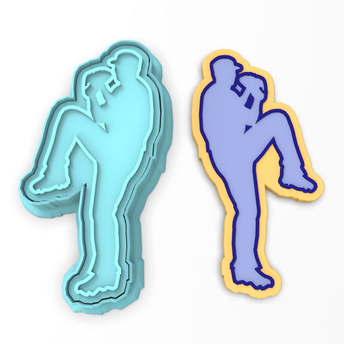 Baseball Pitcher Cookie Cutter | Stamp | Stencil #3