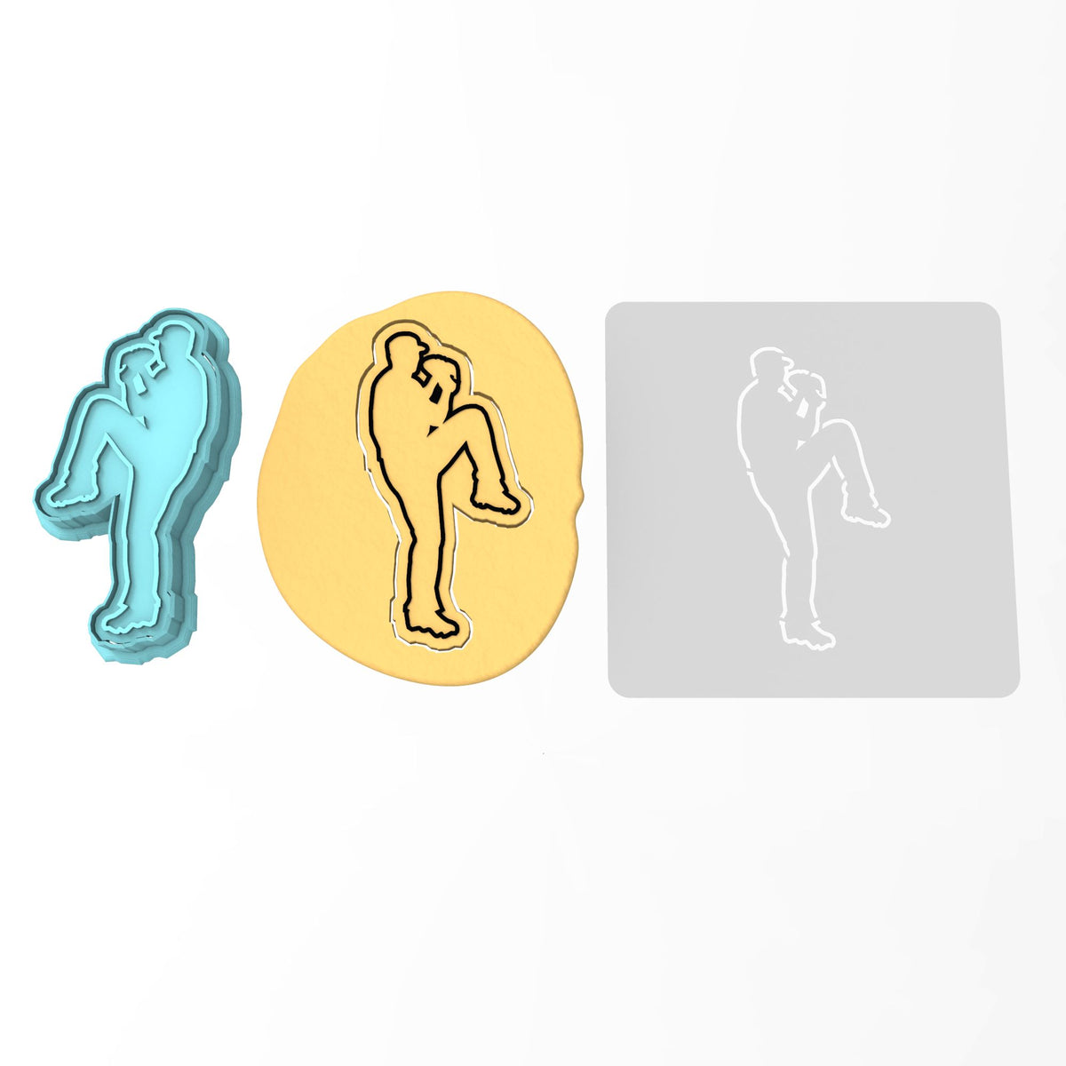 Baseball Pitcher Cookie Cutter | Stamp | Stencil #3