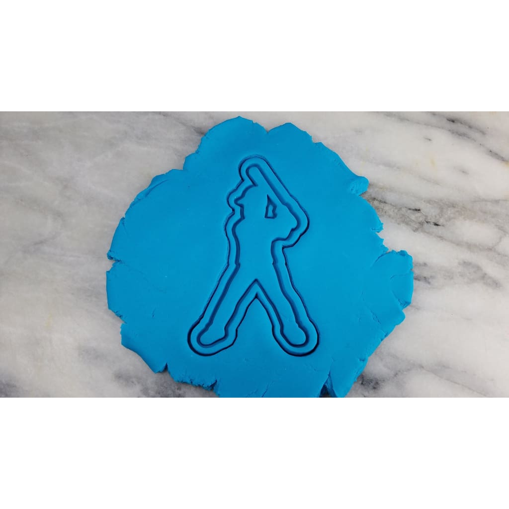 Baseball Player Batter Cookie Cutter  Stamp & Outline #2