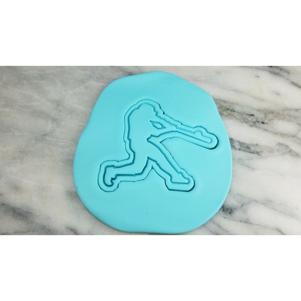 Baseball Player Homerun Cookie Cutter  Stamp & Outline #1