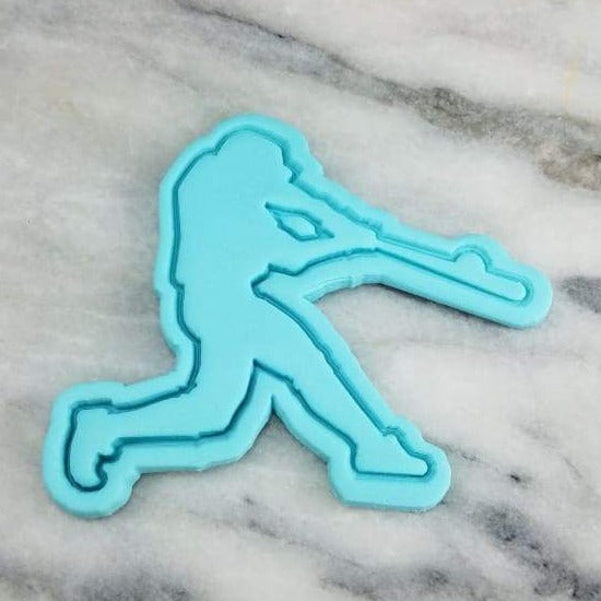 Baseball Player Homerun Cookie Cutter  Stamp & Outline #1