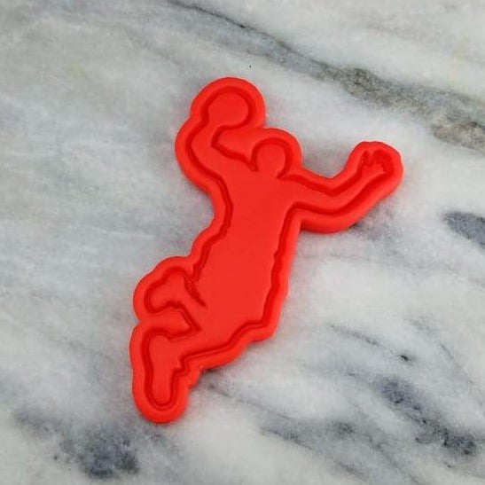 Basketball Player Dunk Cookie Cutter  Stamp & Outline #1