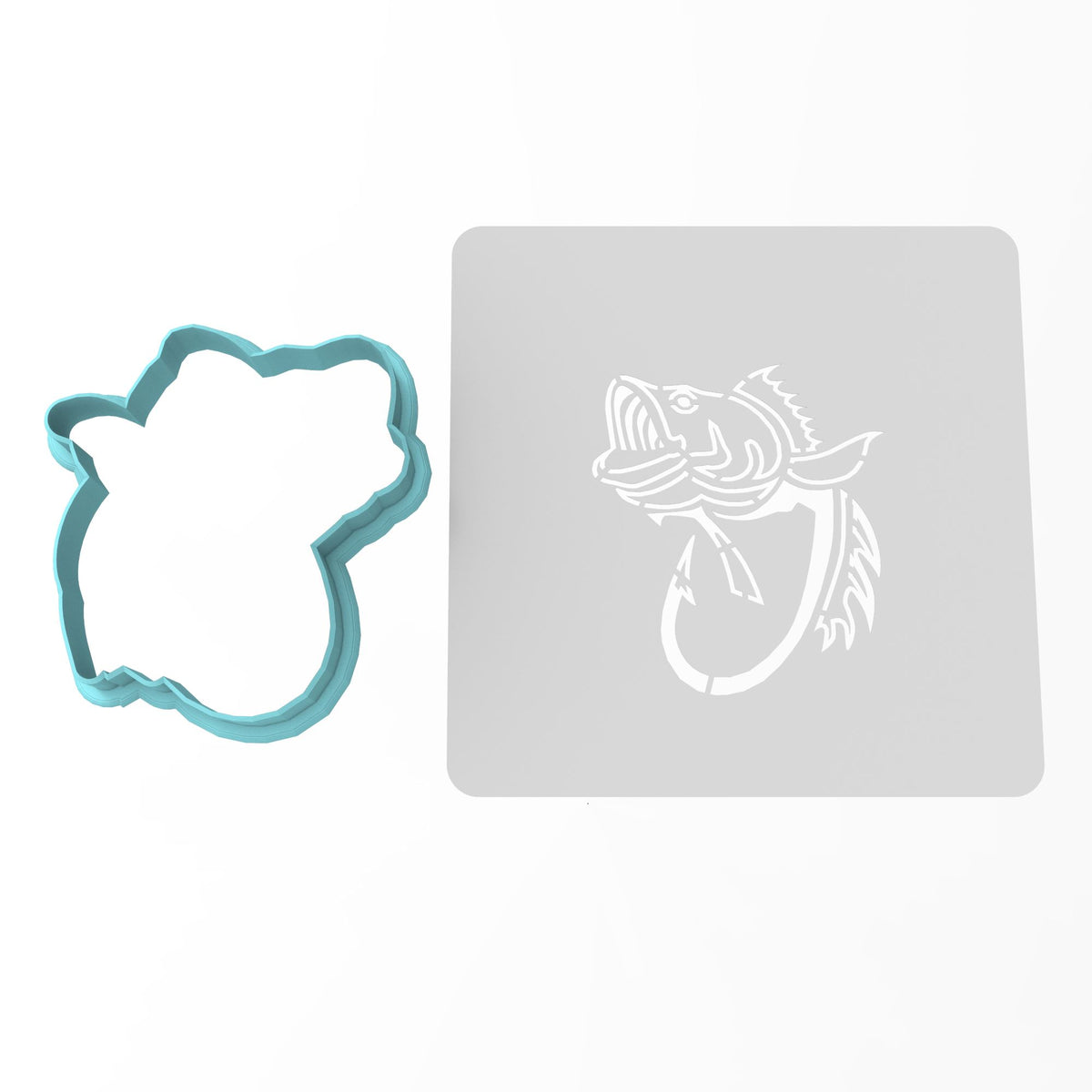 Bass Hook Cookie Cutter | Stamp | Stencil #1