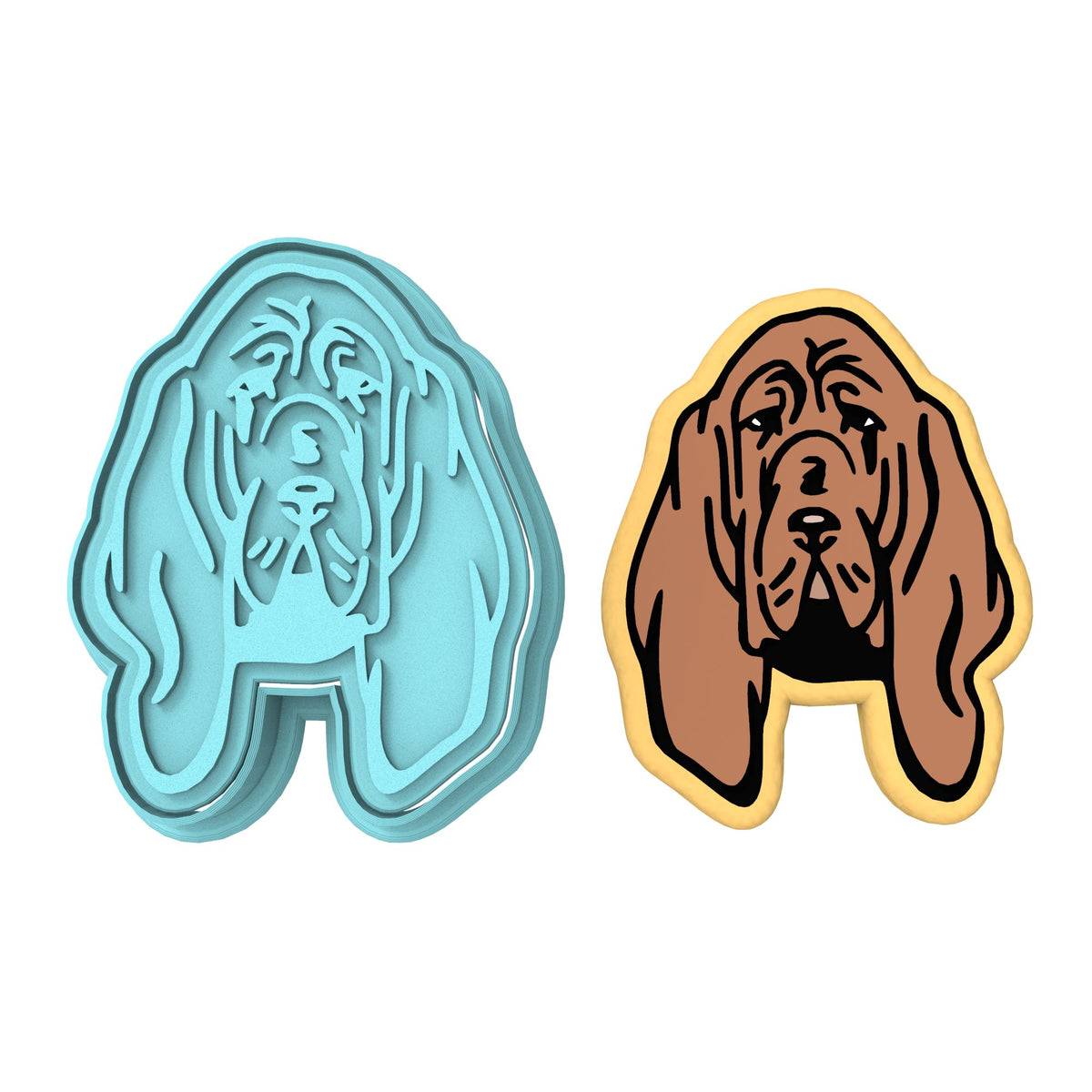 Basset Hound Dog Breed Cookie Cutter | Stamp | Stencil #1 Animals & Dinosaurs Cookie Cutter Lady MINI - 2 Inches (5cm) **BUNDLE** Cutter + Stamp 