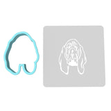 Basset Hound Dog Breed Cookie Cutter | Stamp | Stencil #1 Animals & Dinosaurs Cookie Cutter Lady MINI - 2 Inches (5cm) **BUNDLE** Cutter + Stencil 