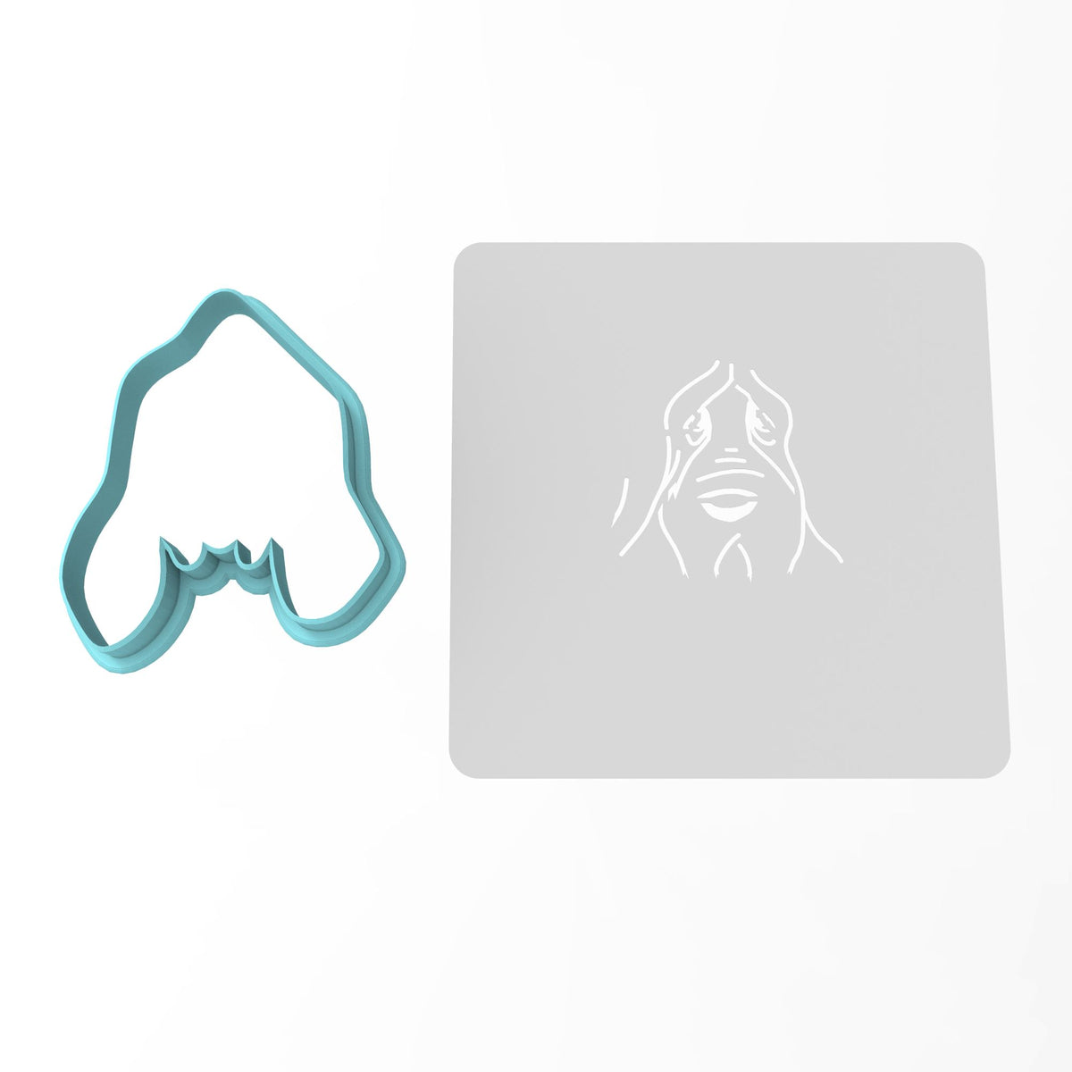 Basset Hound Face Cookie Cutter | Stamp | Stencil #1