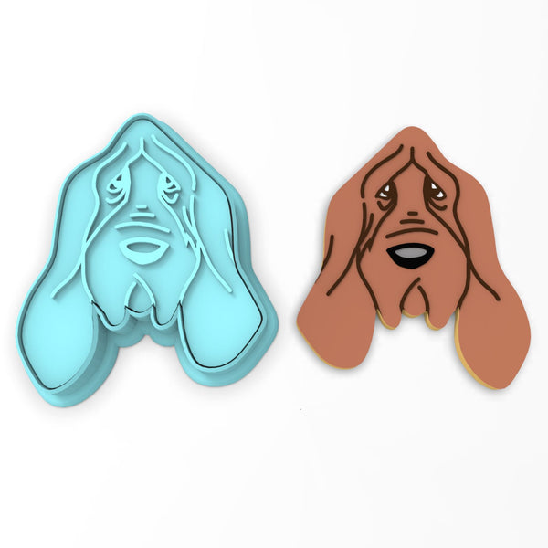 Basset Hound Face Cookie Cutter | Stamp | Stencil #1