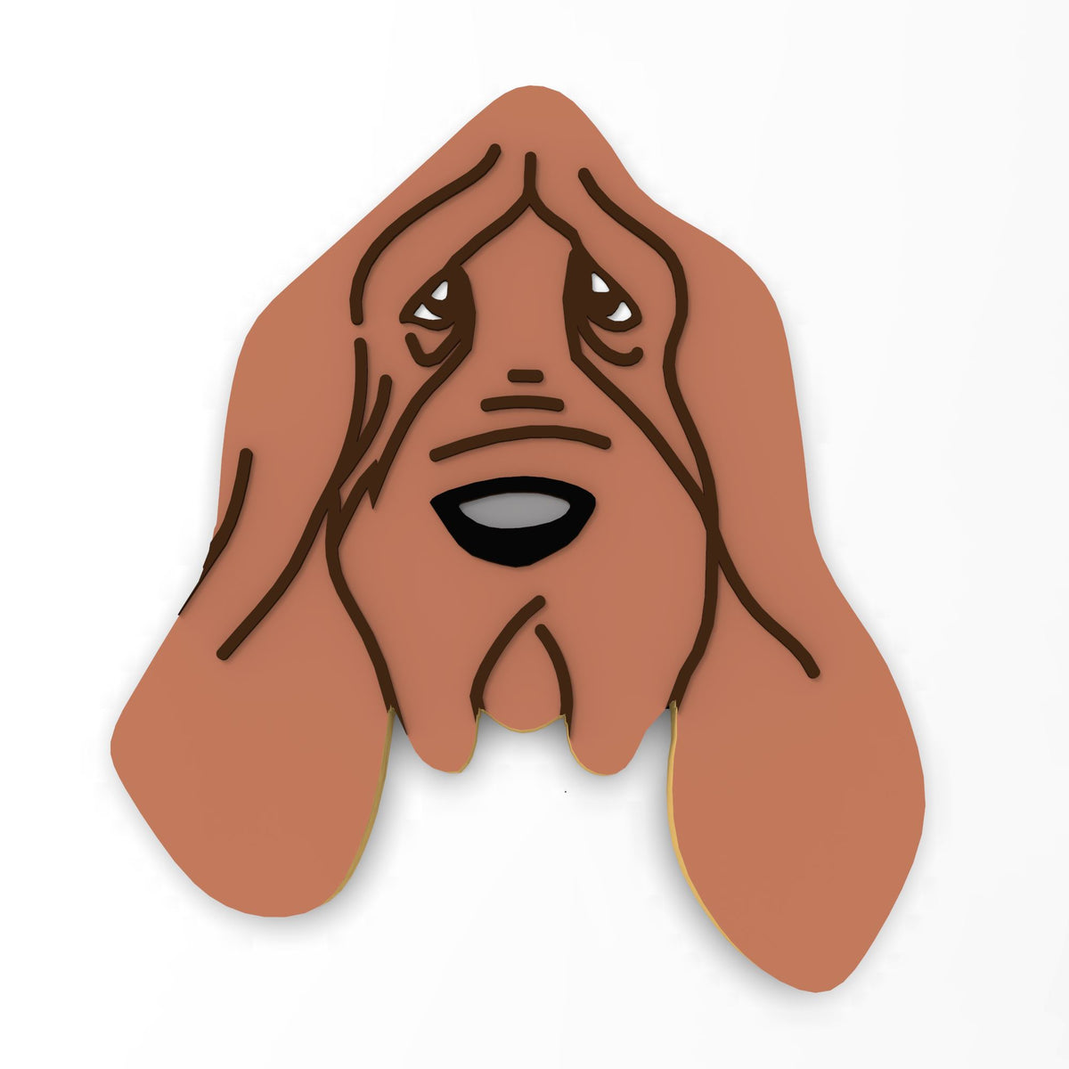 Basset Hound Face Cookie Cutter | Stamp | Stencil #1