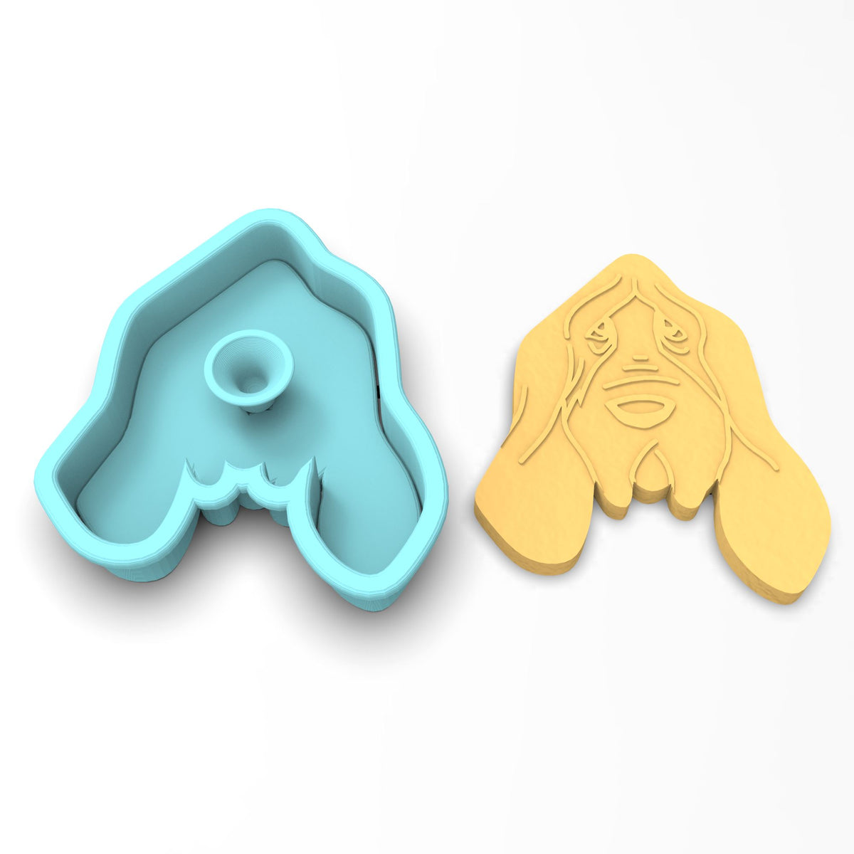 Basset Hound Face Cookie Cutter | Stamp | Stencil #1
