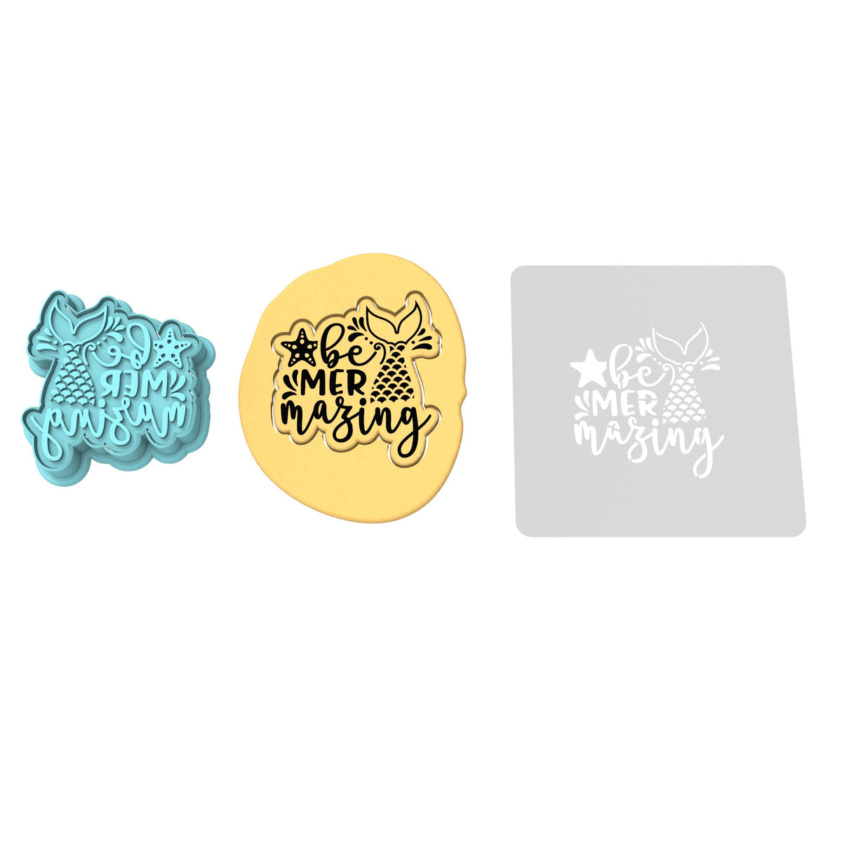Be Mermazing Cookie Cutter | Stamp | Stencil #1