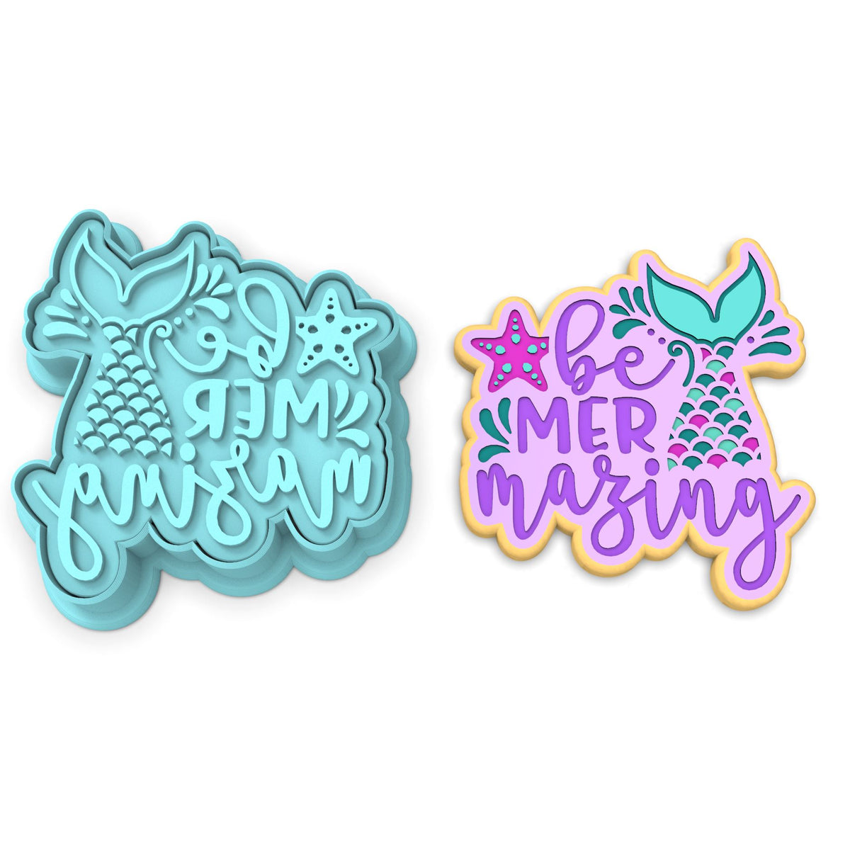 Be Mermazing Cookie Cutter | Stamp | Stencil #1