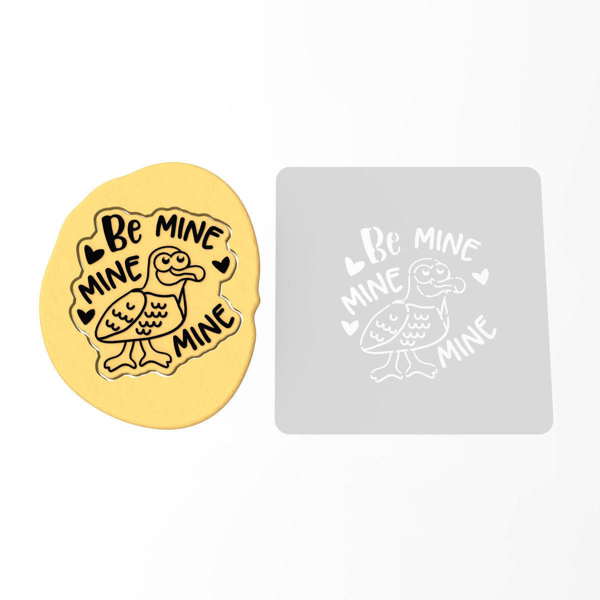 Be Mine Mine Mine Cookie Cutter | Stamp | Stencil Wedding / Baby / V Day Cookie Cutter Lady MINI - 2 Inches (5cm) Stencil ONLY 
