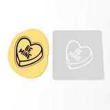 Be Mine Valentine Candy Heart Cookie Cutter | Stamp | Stencil Wedding / Baby / V Day Cookie Cutter Lady MINI - 2 Inches (5cm) Stencil ONLY 