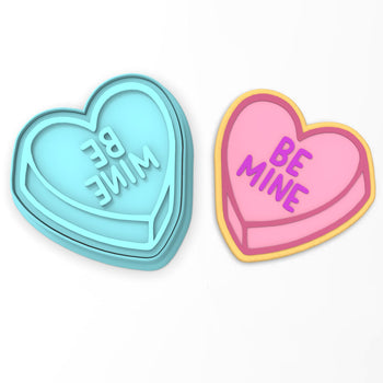 Be Mine Valentine Candy Heart Cookie Cutter | Stamp | Stencil