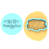 Be My Valentine Cookie Cutter | Stamp | Stencil #3 Wedding / Baby / V Day Cookie Cutter Lady MINI - 2 Inches (5cm) **BUNDLE** Cutter + Debosser 