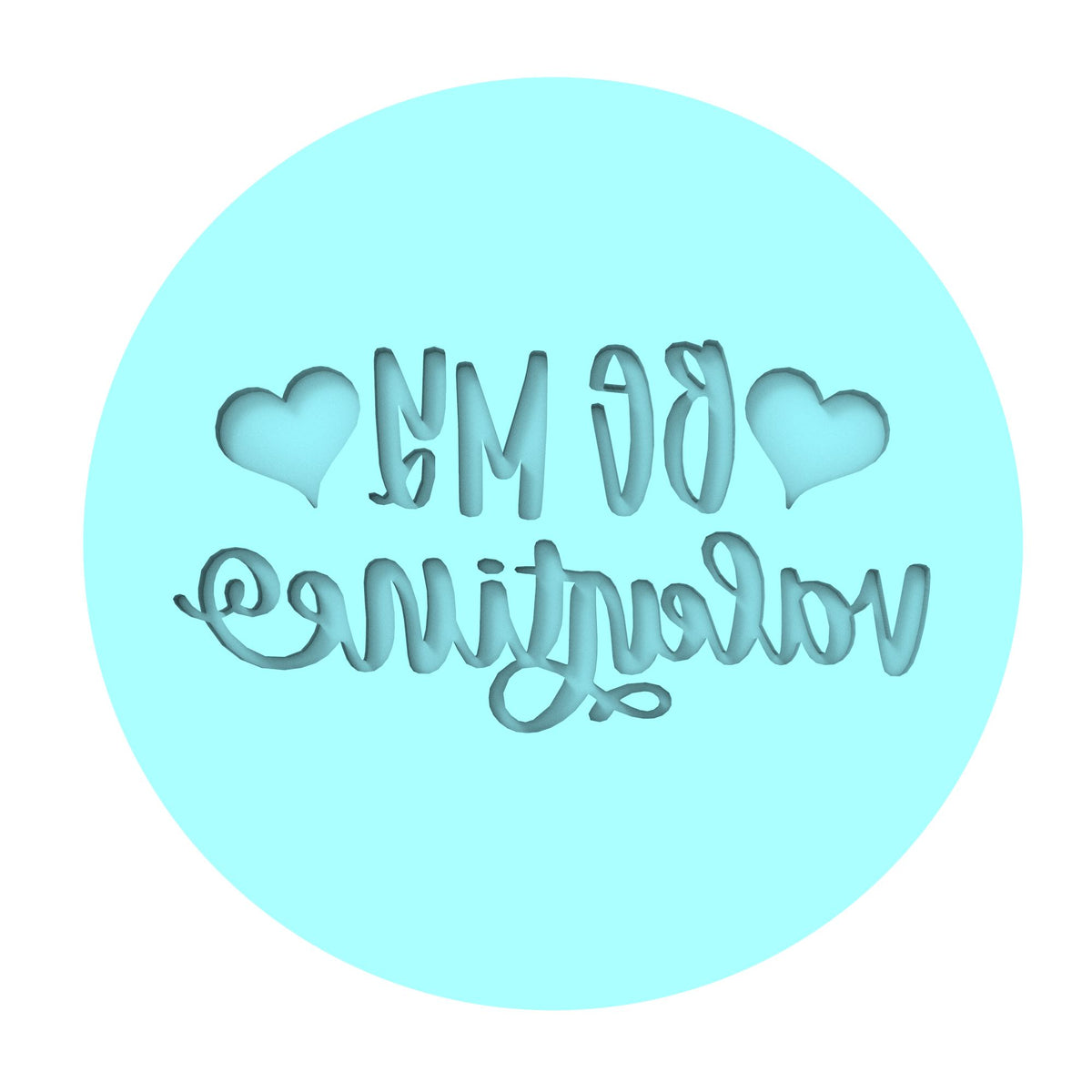 Be My Valentine Cookie Cutter | Stamp | Stencil #3 Wedding / Baby / V Day Cookie Cutter Lady MINI - 2 Inches (5cm) Debosser ONLY 