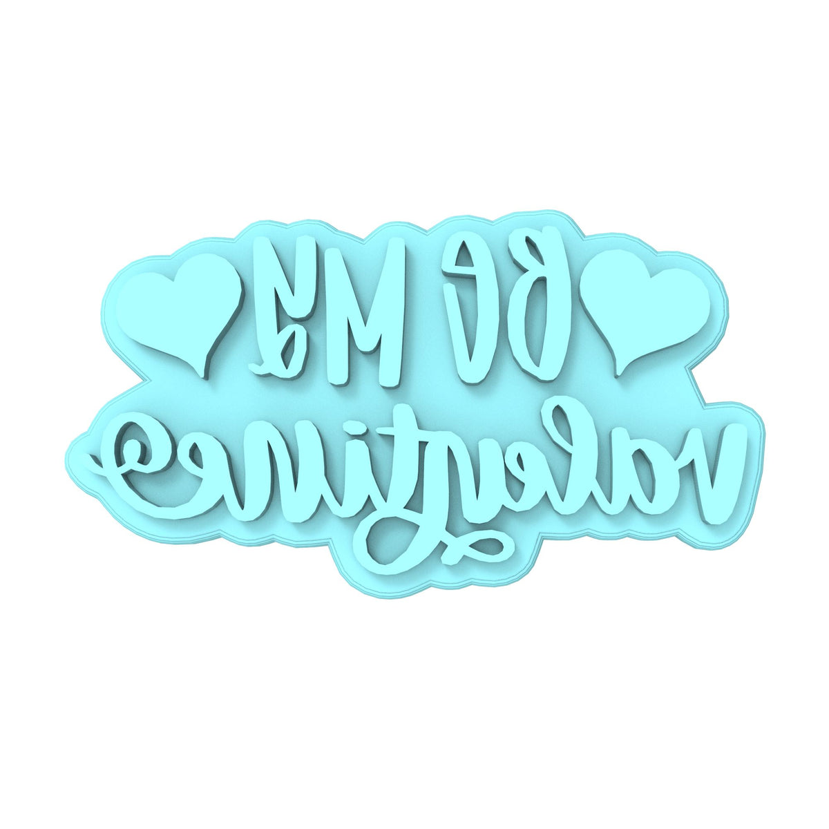 Be My Valentine Cookie Cutter | Stamp | Stencil #3 Wedding / Baby / V Day Cookie Cutter Lady MINI - 2 Inches (5cm) Stamp ONLY 