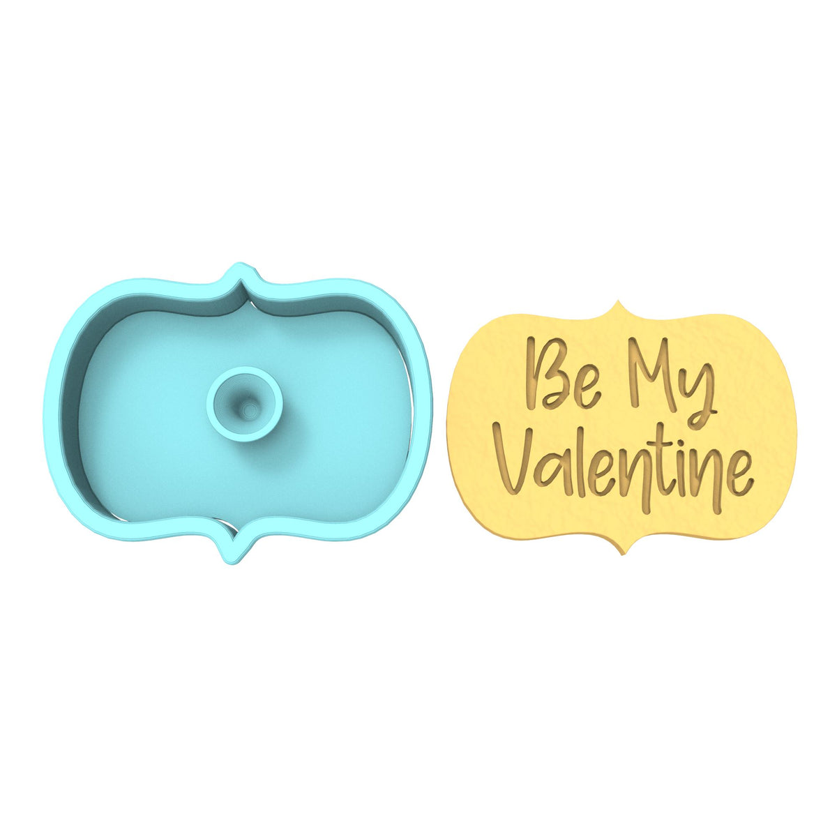 Be My Valentine Plaque Cookie Cutter | Stamp | Stencil