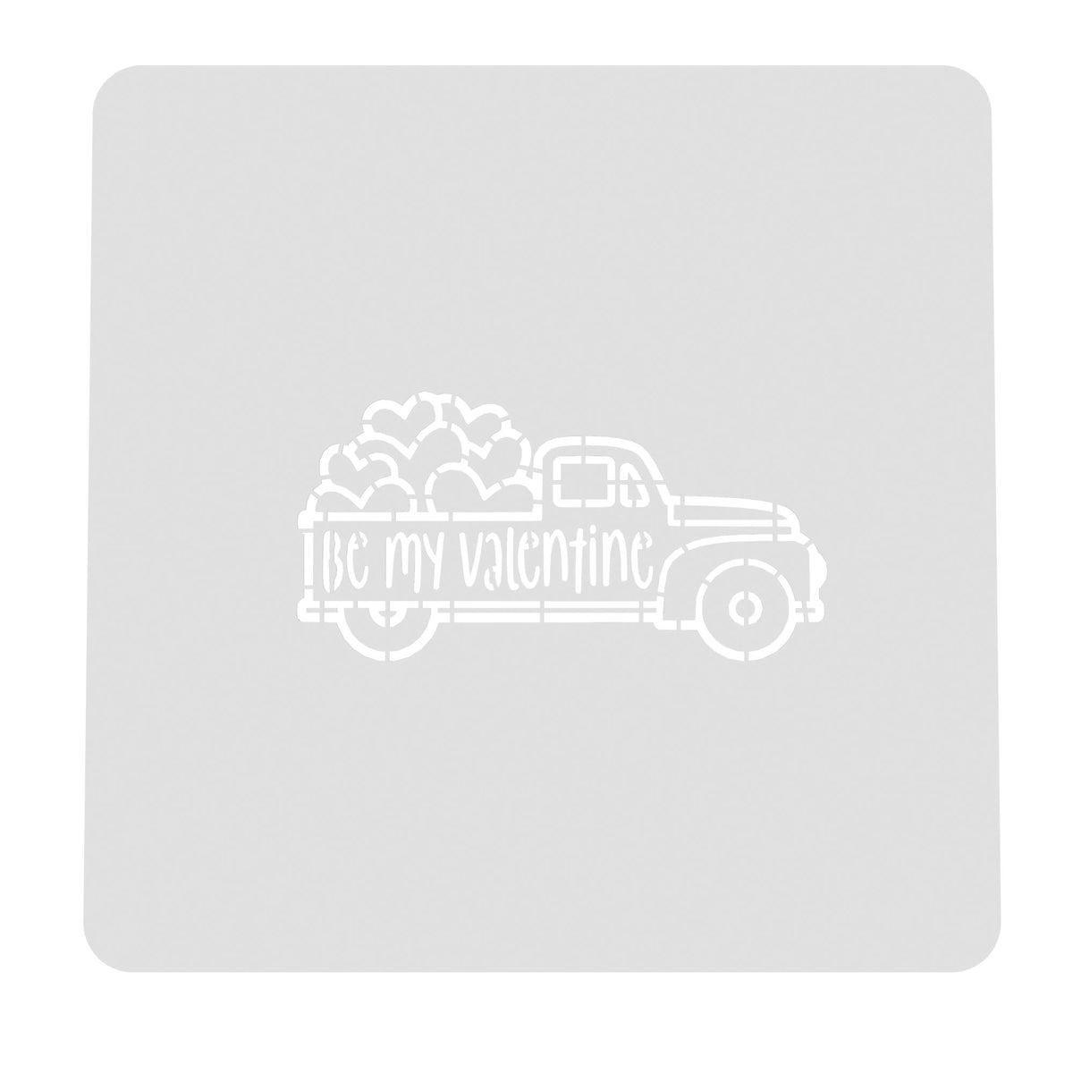 Be My Valentine Truck Cookie Cutter | Stamp | Stencil #1 Comic Book / Vehicles Cookie Cutter Lady MINI - 2 Inches (5cm) Stencil ONLY 