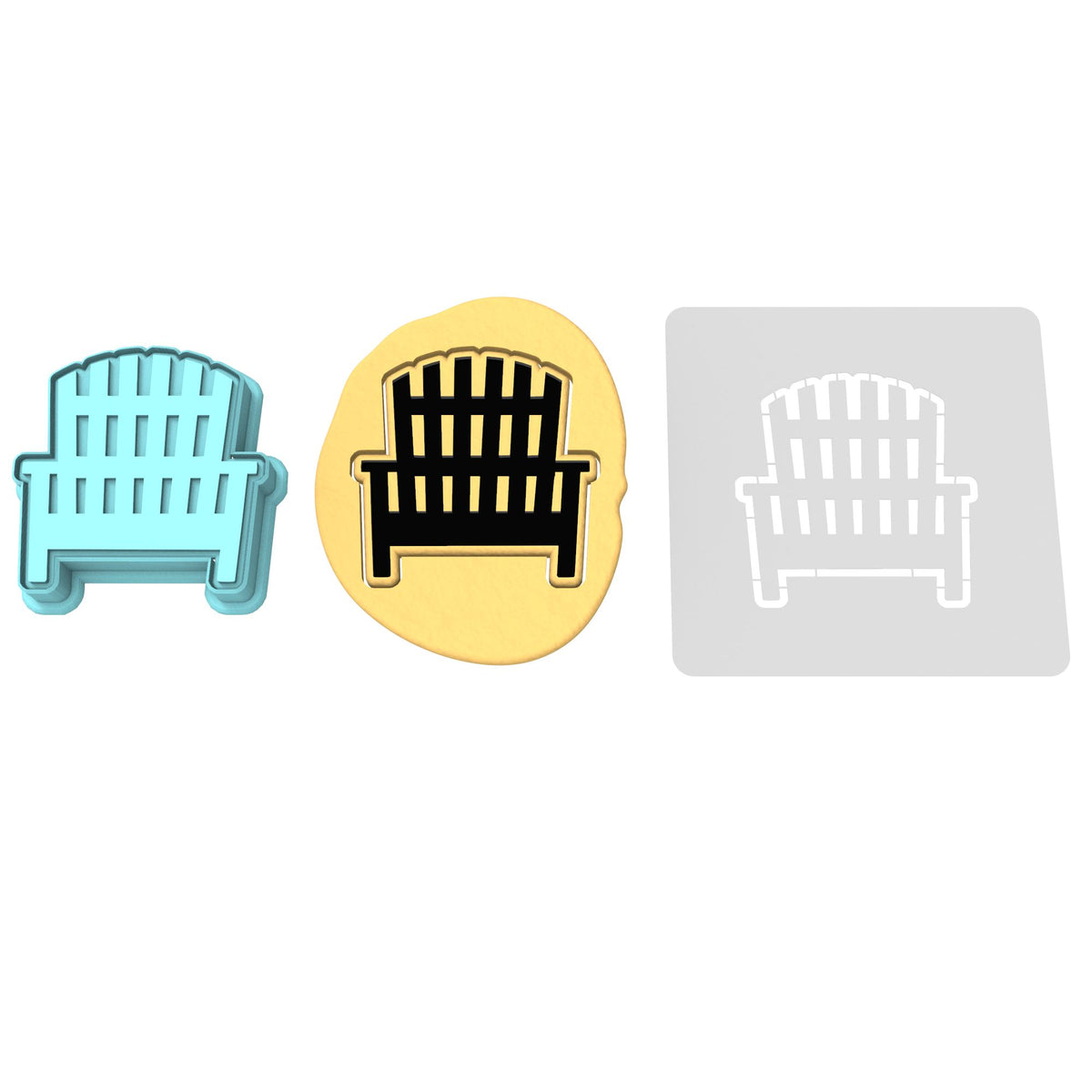 Beach Chair Cookie Cutter | Stamp | Stencil #2