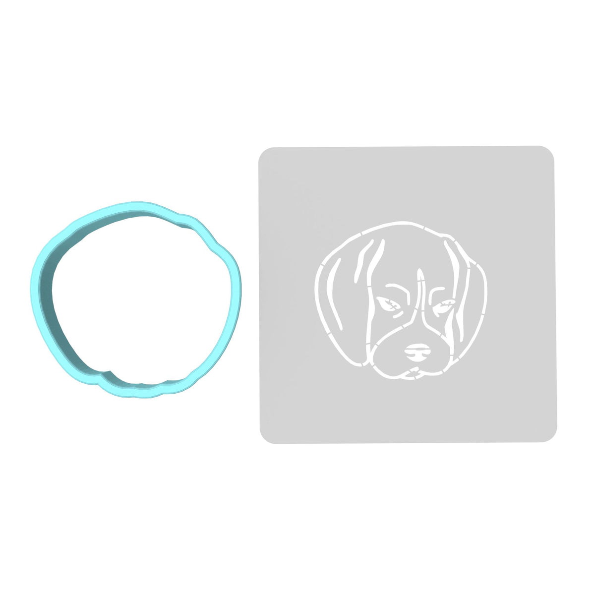 Beagle Cookie Cutter | Stamp | Stencil #1 Animals & Dinosaurs Cookie Cutter Lady MINI - 2 Inches (5cm) **BUNDLE** Cutter + Stencil 