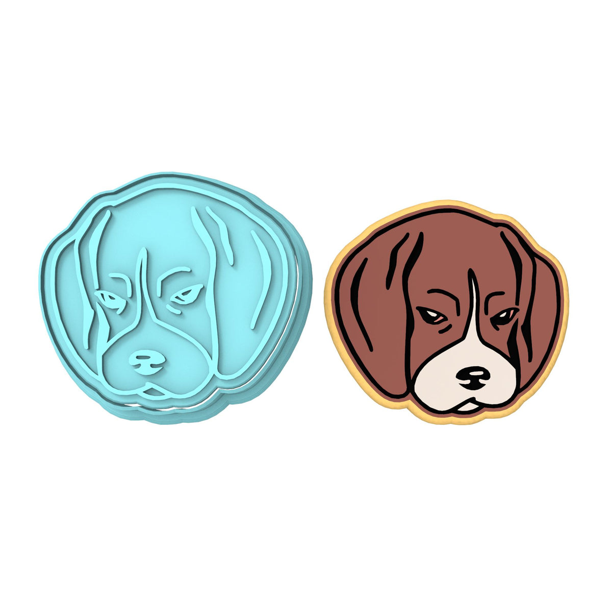 Beagle Cookie Cutter | Stamp | Stencil #1 Animals & Dinosaurs Cookie Cutter Lady MINI - 2 Inches (5cm) **BUNDLE** Cutter + Stamp 