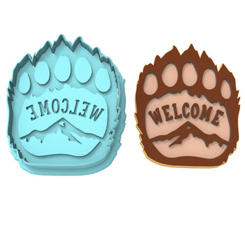 Bear Claw Welcome Cookie Cutter | Stamp | Stencil #1 Wedding / Baby / V Day Cookie Cutter Lady 