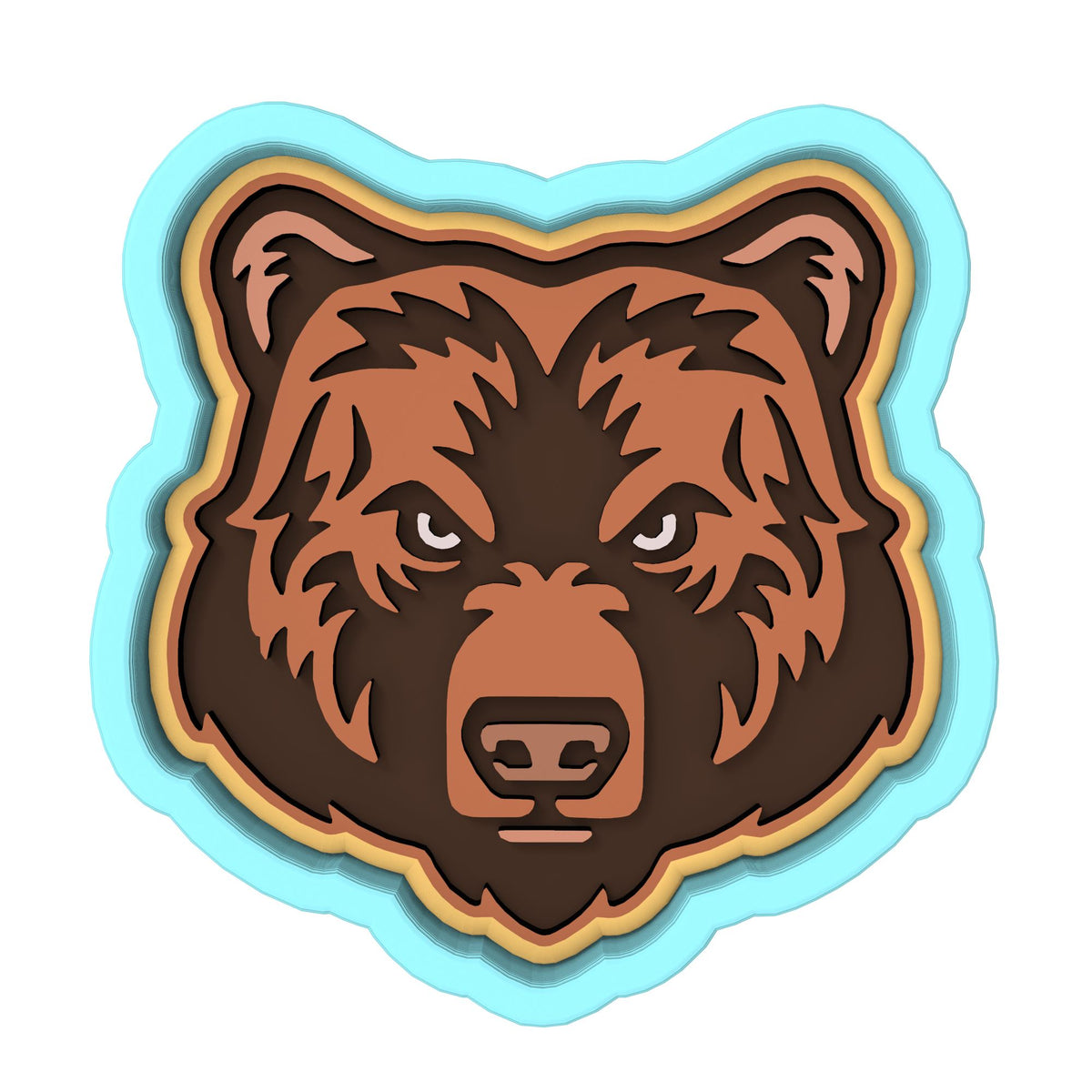Bear Face Cookie Cutter | Stamp | Stencil #2 Animals & Dinosaurs Cookie Cutter Lady 