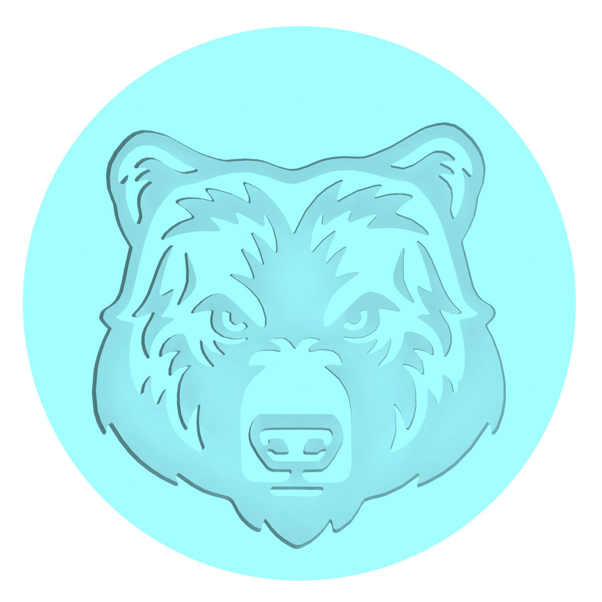 Bear Face Cookie Cutter | Stamp | Stencil #2 Animals & Dinosaurs Cookie Cutter Lady MINI - 2 Inches (5cm) Debosser ONLY 