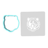 Bear Growling Face Cookie Cutter | Stamp | Stencil #1 Animals & Dinosaurs Cookie Cutter Lady MINI - 2 Inches (5cm) **BUNDLE** Cutter + Stencil 