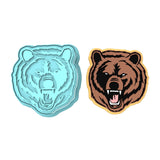 Bear Growling Face Cookie Cutter | Stamp | Stencil #1 Animals & Dinosaurs Cookie Cutter Lady MINI - 2 Inches (5cm) **BUNDLE** Cutter + Stamp 