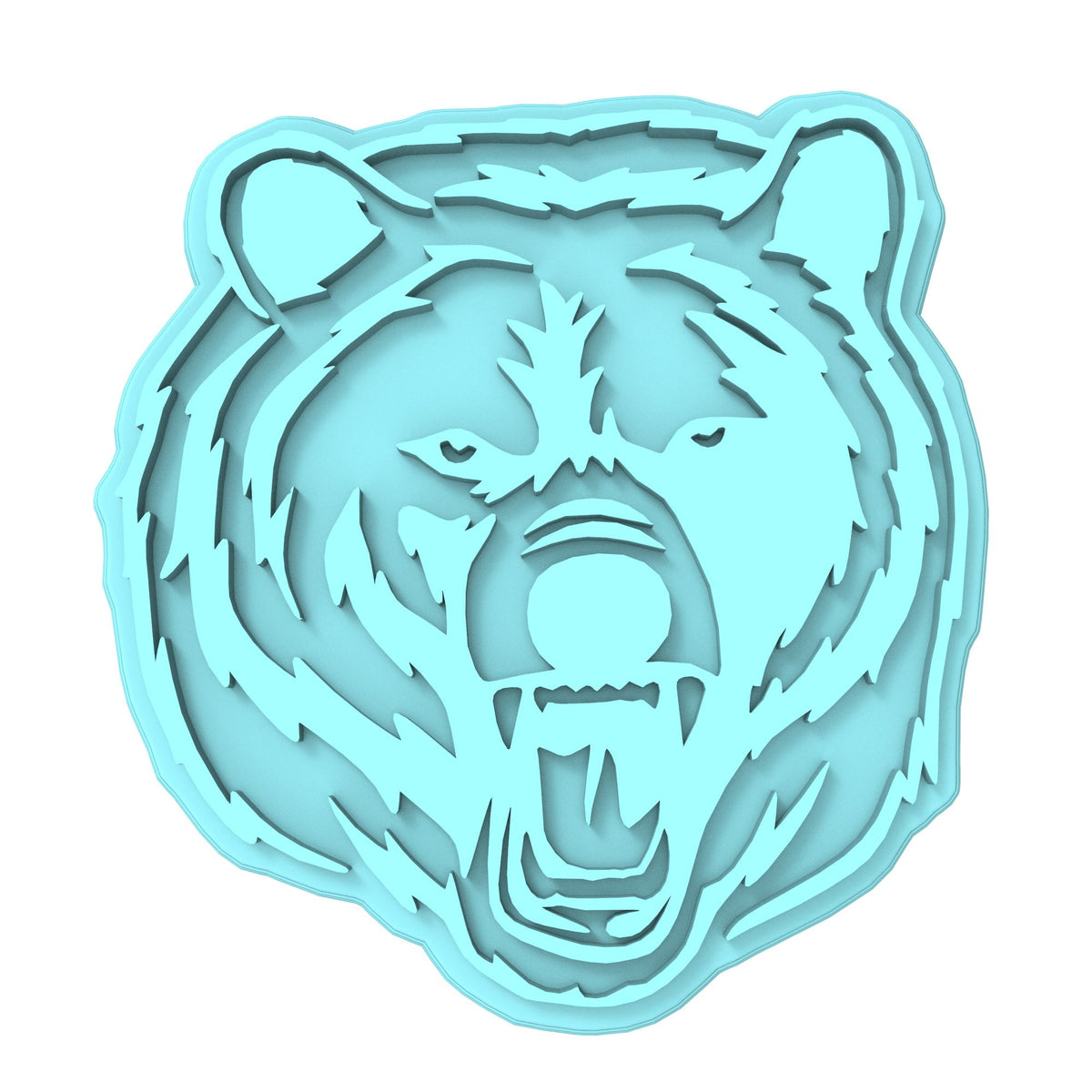 Bear Growling Face Cookie Cutter | Stamp | Stencil #1 Animals & Dinosaurs Cookie Cutter Lady MINI - 2 Inches (5cm) Stamp ONLY 