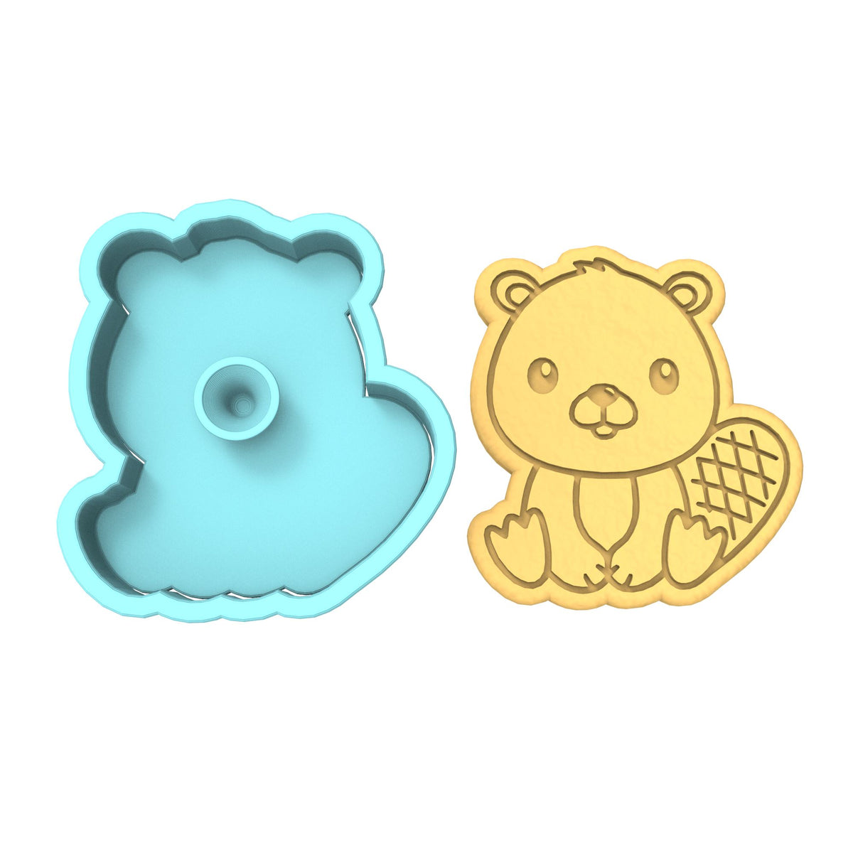 Beaver Cookie Cutter | Stamp | Stencil #1 Animals & Dinosaurs Cookie Cutter Lady 
