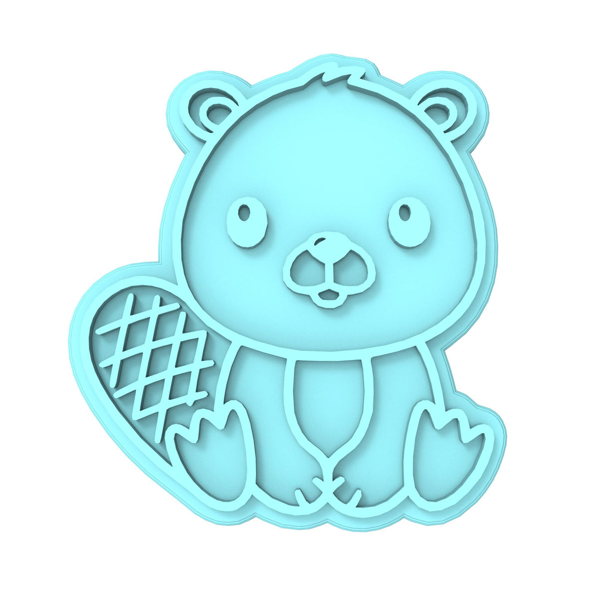 Beaver Cookie Cutter | Stamp | Stencil #1 Animals & Dinosaurs Cookie Cutter Lady MINI - 2 Inches (5cm) Stamp ONLY 
