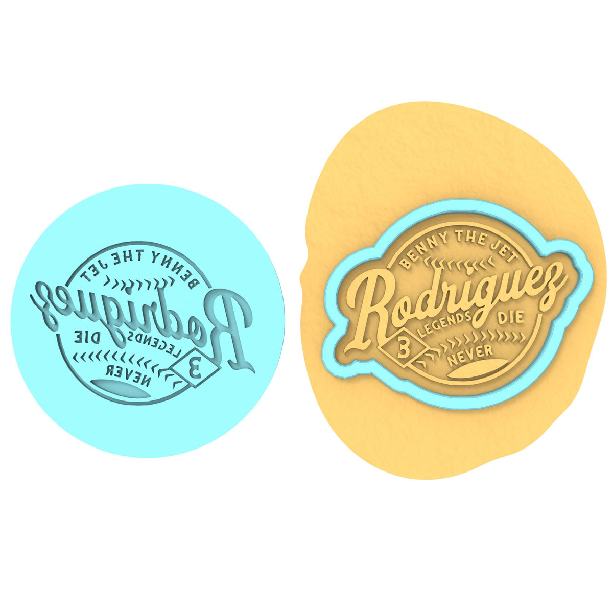 Benny the Jet Rodriguez Cookie Cutter | Stamp | Stencil #1 4th of july Cookie Cutter Lady MINI - 2 Inches (5cm) **BUNDLE** Cutter + Debosser 