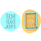 Best Dad Ever Cookie Cutter | Stamp | Stencil #1 Cookie Cutter Lady MINI - 2 Inches (5cm) **BUNDLE** Cutter + Debosser 
