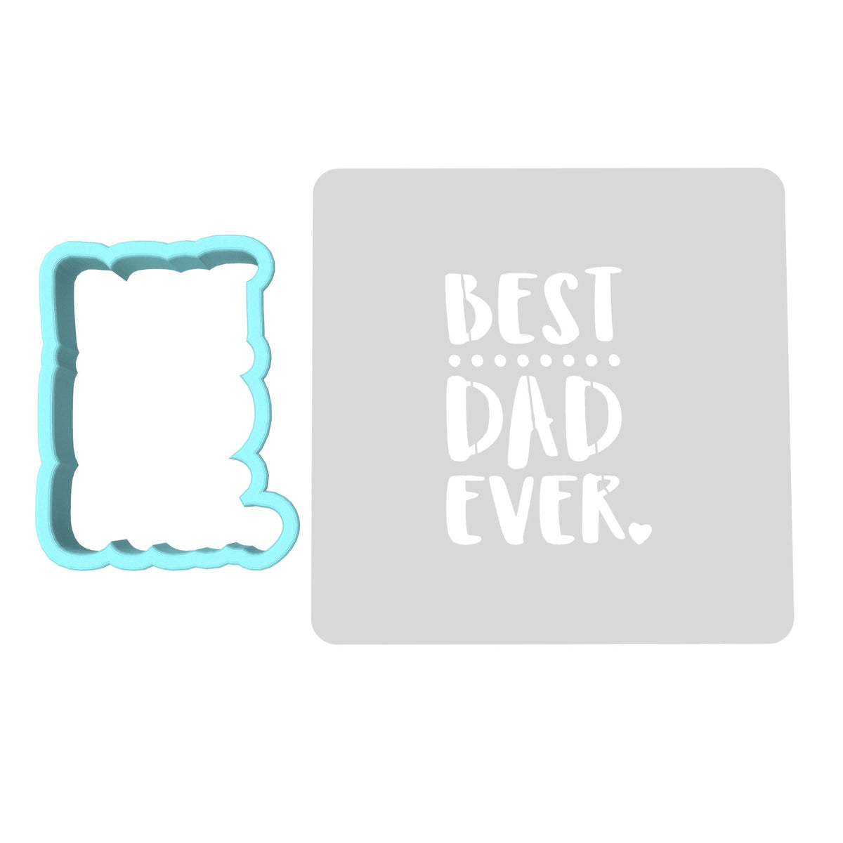 Best Dad Ever Cookie Cutter | Stamp | Stencil #1 Cookie Cutter Lady MINI - 2 Inches (5cm) **BUNDLE** Cutter + Stencil 