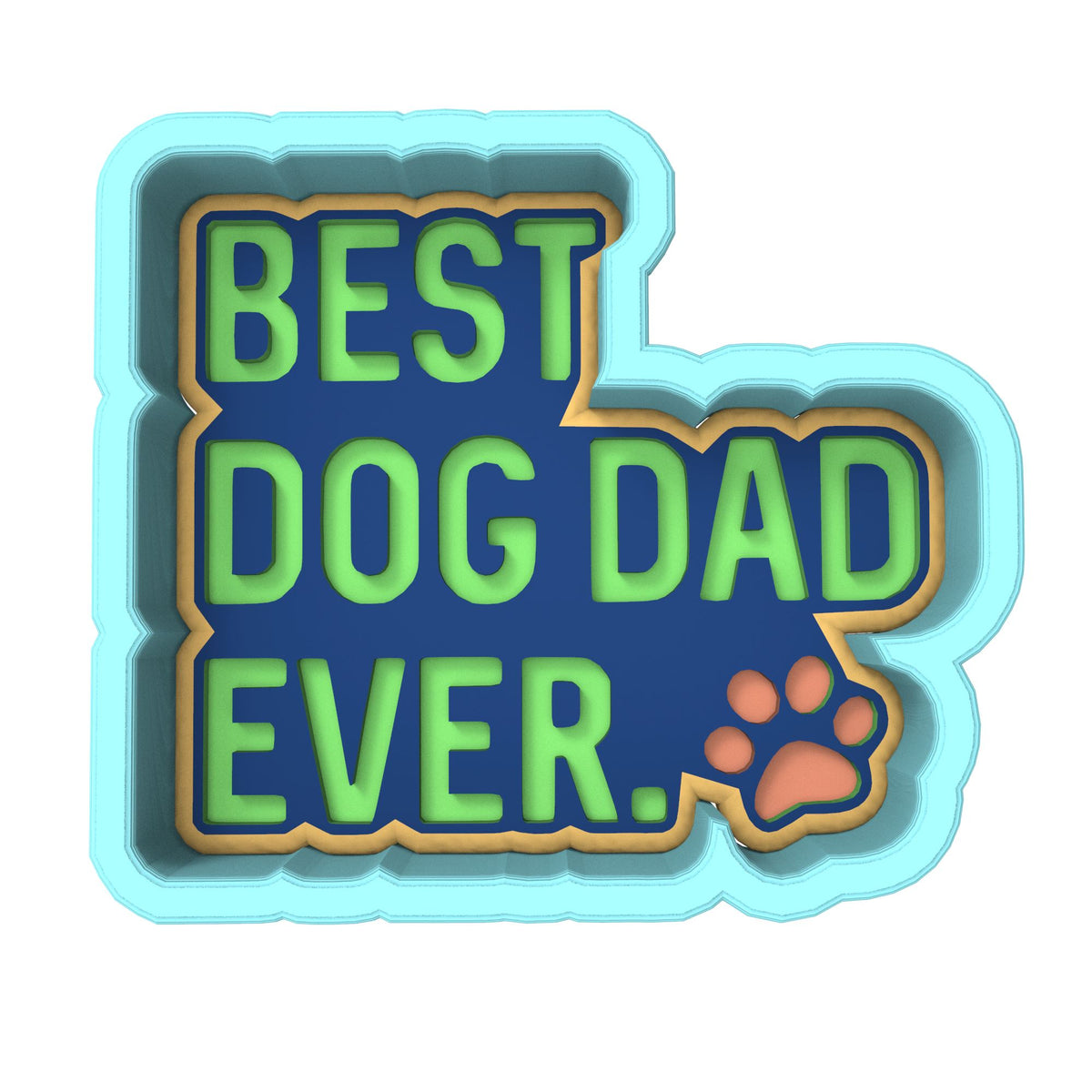 Best Dog Dad Ever Cookie Cutter | Stamp | Stencil #1 Animals & Dinosaurs Cookie Cutter Lady 