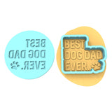Best Dog Dad Ever Cookie Cutter | Stamp | Stencil #1 Animals & Dinosaurs Cookie Cutter Lady MINI - 2 Inches (5cm) **BUNDLE** Cutter + Debosser 
