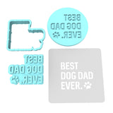 Best Dog Dad Ever Cookie Cutter | Stamp | Stencil #1 Animals & Dinosaurs Cookie Cutter Lady MINI - 2 Inches (5cm) **FULL SET BUNDLE** Cutter + Stamp + Stencil + Debosser **BEST DEAL** 