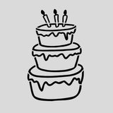 Birthday Cake 3 Tier Cookie Cutter | Stamp | Stencil #1